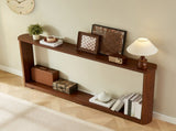 70.1"corrugated texture storage table for entranceways, narrow wooden console sofa table, can be 00245436