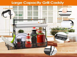 Portable Grill Utensil Caddy, MultiSpace Metal BBQ Storage Organizer with Detachable Parts, Easy 30205161