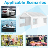 ZNTS Carport Canopy 10x20 FT Heavy Duty Boat Car Canopy Garage with Removable Sidewalls and Roll-up W1212104230