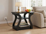 3-Tier End Table with Charging Station, Slim Side Table with USB Ports & Outlets, Modern Nightstand 87552332