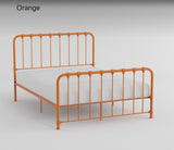 Metal Bed Orange Finish Twin Platform Bed 1pc, Bed in a Box B011P265604
