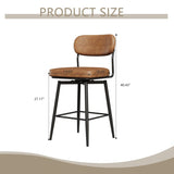 360 &deg Rotating Bar Chair Bar Stool bar stools set of 2 piece set with leather cushions and iron W1727P251187