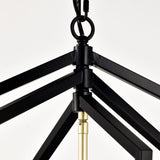 8-Light Lantern Tired Farmhouse Ceiling Hanging Light Black Chandelier Metal Modern Pendant Light W1592P209881
