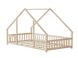 Twin Size Floor Bed Triangle Roof Frame and Support Bed Slats, Montessori Kids Playhouse Bed 53916339