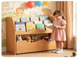 3-Tier Kids Bookshelf Toy Storage Organizer with 2 Rolling Drawers, Rounded Corner Anti-Tipping 55652413