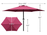 .5ft Patio Umbrella with Crank Handle Outdoor Market Umbrella with 6 Sturdy Umbrella Ribs 97156405