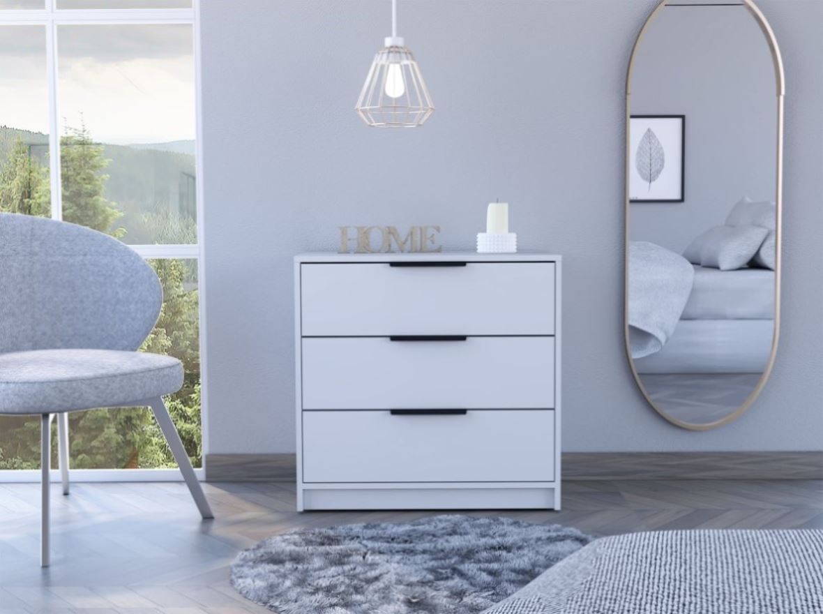 Rectangle A Resser White 3-Drawer Rectangle Dresser B06280503 – ZNTS Wholesale United States