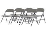 6pcs Elegant Foldable Iron & PVC Chairs for Convention & Exhibition Gray 82959016