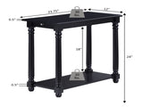 Chairside End Table with Charging Station and Shelf, Weathered Gray/Black 73742135