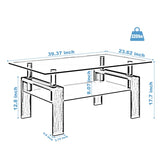 Rectangle Glass Coffee Table, Clear Coffee Table Modern Side Center Tables for Living Living W24182241