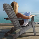 Wood Patio Chair for Garden Outdoor Wooden Folding Adirondack Chair Set of 2 Solid Cedar Wood 61370535