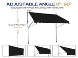 78.7"D x 59.1"W x"H Retractable Awning Black 69182352