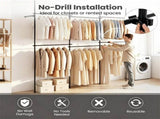 No Drill Floor to Ceiling Tension Clothes Rack, Heavy Duty Carbon Steel Garment Organizer with 4 41293919