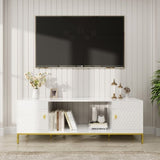 70 Inch TV Stand, Heavy Duty Wood Media Entertainment Center Console with Cabinet Storage & Open T3609P332396
