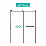 S-RM6076TB 56-60"W x 76"H Sliding Shower Door, Frameless Glass Shower Door with Matte Black W1865P189853