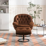 Accent chair TV Chair Living room Chair with Ottoman-BROWN W676P232279