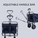 ZNTS Outdoor Garden Multipurpose Micro Collapsible Beach Trolley Cart Camping Folding Wagon W321P206552