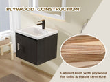 16" Floating Bathroom Vanity, Wall Mounted Plywood Cabinet with Ceramic Sink & Soft-Close Doors for B2775P510784