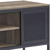 Rustic Oak and Black 1-Drawer TV Stand B062P209414