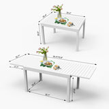 Aluminum Patio Extendable Dining Table 35"- 71", Adjustable Indoor Outdoor Patio Dining Table with W1859P170157