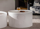 Round Side Table Handcrafted Relief Sturdy Pedestal Wooden SideTable for Living Room no need to W3081P360269