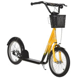 Youth Scooter with Adjustable Handlebars and plastic basket 16" Inflatable Rubber Tires -Orange 53076572