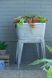 20.5x20.5x21" Large Perryman Galvanized Tub On Stand, for Plant Pot/Planter/ Metal Ice Buckets W2078P323437