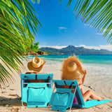 Foldable Beach Lounger, Lightweight Beach Mat Lounge Chair with Breathable Mesh Back, Cooler Pocket 73830572