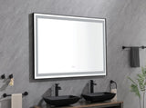 72 x 48 Inch LED Bathroom Mirror with Aluminum Frame, Wall Mounted Vanity Mirror, Anti-Fog, Memory, W2287P279505