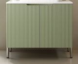 30" TURIO Freestanding Carrara White Artificial Stone Countertop and Green Cabinet with Two Doors, W2615P293843