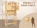 2-Door 3-Tier Toilet Cabinet Particleboard Melamine-Faced Bathroom Vanity Bathroom Cabinet with 06684122
