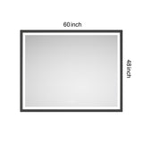 60 x 48 Inch LED Bathroom Mirror with Aluminum Frame, Wall Mounted Vanity Mirror, Anti-Fog, Memory, W2287P279100