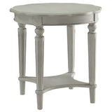 Antique Slate End Table with Bottom Shelf B062P189202
