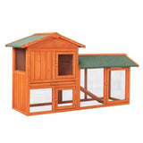 ZNTS 61" Wooden Chicken Coop Hen House Rabbit Wood Hutch Poultry Cage Habitat 50800719