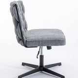 ZNTS Armless Office Desk Chair No Wheels, GREY W1372104849