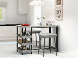 Courtyard Table with Tempered Glass Top Outdoor Bar Table 43.5" x 22" x 41" 77973843