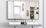 60"x40" Oversized Modern Rectangle Bathroom Mirror with Black Frame Decorative Large Wall Mirrors W708140631