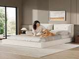 AirFrame Upholstered Bed Frame, a low, cloud-style bed frame with a double-layered upholstered W1162P549508