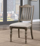 ZNTS Transitional Style 2pcs Side Chairs Antique Gray Solid wood Gray Fabric Dining Room Furniture Chair B011P197295