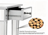 () 1-Drawer MDF Bedside Table with Mirrored Finish 15.75*15.75*24in Silver 52223390