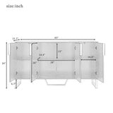 ZNTS Modern sideboard with Four Doors, Metal handles & Legs and Adjustable Shelves Kitchen Cabinet 51001314