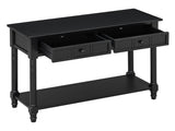 Console Table Traditional Design with Two Drawers and Bottom Shelf --Self-pick up is not 41186095