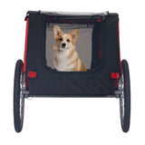 ZNTS Dog Bike Trailer, Breathable Mesh Dog Cart with 3 Entrances, Safety Flag, 8 Reflectors, Folding Pet W321P205607