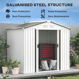 Steel Storage Shed Garden Tool house 7' x 4' White-AS 29964192
