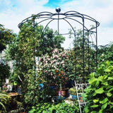 ZNTS Metal Garden Arch Iron Garden Arbors Gazebo Dia81.3'' x 114.2'' High Birdcage Shape Pergola Pavilion W158681123