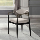 Beige and Black Armchair with Open Back B062P215498