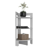 Riga Corner 3-Tier Shelf Side Table 31.7" High , Sofa Table, End Table with Tray B070P234356
