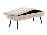 Contemporary Storage Bench in Black Metal and Light Brown Fabric B202P223620