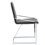 Grey and Chrome Side Chair with Metal Base B062P209297