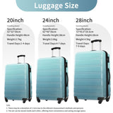 Hardshell Luggage Sets 3 Piece Gradient Color Expandable Suitcase with Spinner Wheels and TSA Lock N732P184448M